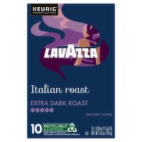 Lavazza Italian Extra Dark Roast Ground Coffee K-Cup Pods, 0.38 oz, 10 count