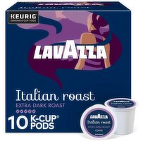 Lavazza Italian Extra Dark Roast Ground Coffee K-Cup Pods, 0.38 oz, 10 count
