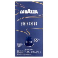 Lavazza Super Crema Medium Roast Ground Coffee Capsules, 10 count, 2.0 oz