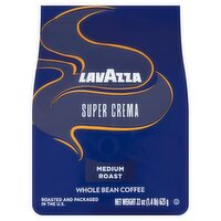 Lavazza Super Crema Medium Roast Whole Bean Coffee, 22 oz
