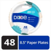 Dixie Disposable Paper Plates, 8.5", Multi-Color, 48 Count