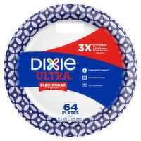 DIXIE® ULTRA PRINTED PAPER PLATES, 8 1/2 IN PLATES, 64CT