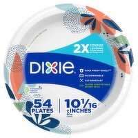 Dixie Disposable Paper Plates, 10.5", Multi-Color, 54 Count, 54 Each