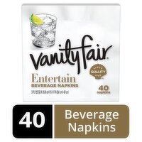 VANITY FAIR® ENTERTAIN BEVERAGE NAPKINS - WHITE NAPKINS - 40 COUNT, 40 Each