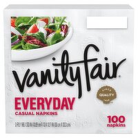 VANITY FAIR® EVERYDAY CASUAL NAPKINS, DISPOSABLE WHITE PAPER NAPKINS, 100 COUNT, 100 Each