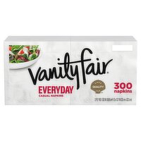 VANITY FAIR® EVERYDAY CASUAL NAPKINS, DISPOSABLE WHITE PAPER NAPKINS, 300 COUNT, 300 Each