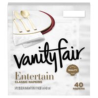 VANITY FAIR® ENTERTAIN CLASSIC NAPKINS - WHITE NAPKINS - 40 COUNT, 40 Each