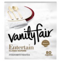 VANITY FAIR® ENTERTAIN CLASSIC NAPKINS - WHITE NAPKINS - 80 COUNT, 80 Each