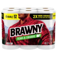 Brawny Tear-A-Square Paper Towels, 6 count