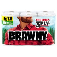 Brawny The Strongest Paper Towels, 114 3-ply sheets per roll, 6 count, 684 Each