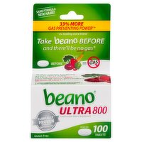 Beano Ultra 800 Food Enzyme Dietary Supplement, 100 count, 100 Each