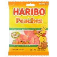 Haribo Peaches Gummi Candy Share Size, 5 oz