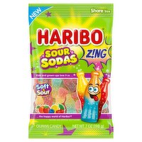 Haribo Zing Sours Sodas Gummi Candy Share Size, 7 oz, 7 Ounce