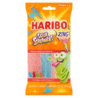 Haribo Z!ng Sour Streamers Gummi Candy Share Size, 7.2 oz, 7.2 Ounce