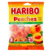 Haribo Peaches Gummy Candy Share Size, 5.29 oz