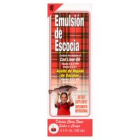 Emulsión de Escocia Cod Liver Oil Cherry Flavor Dietary Supplement, 6.5 fl oz