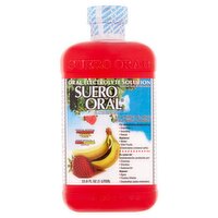 Suero Oral Tropical Artificial Strawberry Banana Flavor Oral Electrolyte Solution, 33.8 fl oz