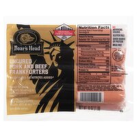Boar's Head Uncured Pork and Beef Frankfurters, 8 count, 16 oz