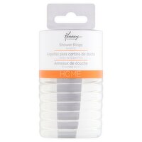 Kenney Home Clear Shower Rings, 12 count