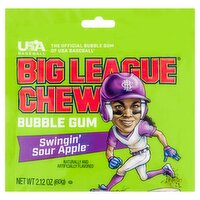 Big League Chew Swingin' Sour Apple Bubble Gum, 2.12 oz