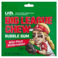 Big League Chew Wild Pitch Watermelon Bubble Gum, 2.12 oz