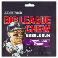 Big League Chew Grand Slam Grape Bubble Gum Judge Pack, 2.12 oz