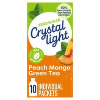 Crystal Light Peach Mango Green Tea Drink Mix, 10 count, 0.08 oz