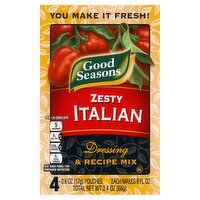 Good Seasons Zesty Italian Dressing & Recipe Mix, 0.6 oz, 4 count, 2.4 Ounce