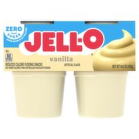 Jell-O Zero Sugar Vanilla Reduced Calorie Pudding Snacks, 14.5 oz, 14.5 Ounce