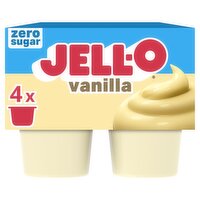 Jell-O Zero Sugar Vanilla Reduced Calorie Pudding Snacks, 14.5 oz