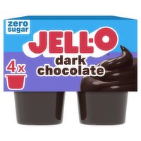 Jell-O Dark Chocolate Zero Sugar Reduced Calorie Pudding Snacks, 2 count, 14.5 oz