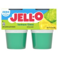 Jell-O Zero Sugar Lemon-Lime Low Calorie Gelatin Snacks, 4 count, 12.5 oz, 12.5 Ounce