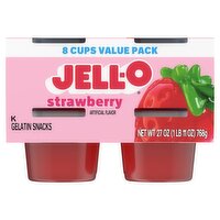 Jell-O Strawberry Gelatin Snacks Value Pack, 8 count, 27 oz, 27 Ounce