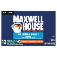 Maxwell House Original Roast Medium Coffee K-Cup Pods, 12 count, 4.12 oz, 4.12 Ounce