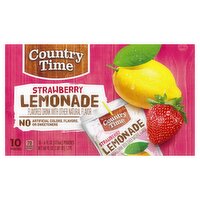 Country Time Strawberry Lemonade Flavored Drink, 6 fl oz, 10 count, 60 Fluid ounce