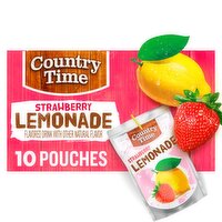 Country Time Strawberry Lemonade Flavored Drink, 6 fl oz, 10 count