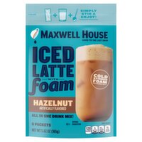 Maxwell House Hazelnut Iced Latte with Foam Drink Mix, 6 count, 5.82 oz