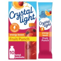 Crystal Light Fruit Punch Energy Boost Drink Mix, 0.09 oz, 10 count