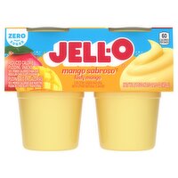 Jell-O Zero Sugar Tasty Mango Reduced Calorie Pudding Snacks, 4 count, 14.5 oz, 14.5 Ounce