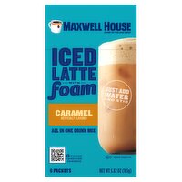 Maxwell House Caramel Iced Latte with Foam All in One Drink Mix, 6 count, 5.82 oz