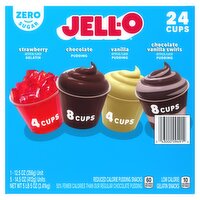 Jell-O Zero Sugar Reduced Calorie Pudding Snacks, 24 count, 5 lb 5 oz