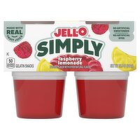 Jell-O Simply Raspberry Lemonade Gelatin Snacks, 4 Count, 13.5 oz, 13.5 Ounce