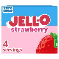 Jell-O Zero Sugar Strawberry Low Calorie Gelatin Dessert, 0.3 oz