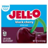 Jell-O Zero Sugar Black Cherry Low Calorie Gelatin Dessert, 0.3 oz