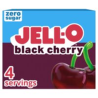 Jell-O Zero Sugar Black Cherry Low Calorie Gelatin Dessert, 0.3 oz