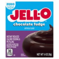 Jell-O Zero Sugar Chocolate Fudge Instant Reduced Calorie Pudding & Pie Filling, 1.4 oz