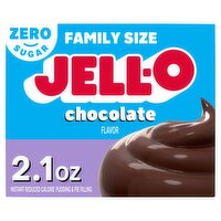 Jell-O Chocolate Flavor Zero Sugar Instant Reduced Calorie Pudding & Pie Filling Family Size, 2.1 oz