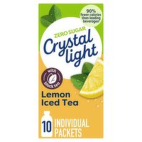 Crystal Light Lemon Iced Tea Drink Mix, 0.07 oz, 10 count