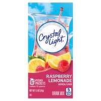 Crystal Light Raspberry Lemonade Drink Mix, 6 count, 1.8 oz