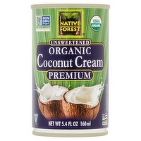 Native Forest Premium Unsweetened Organic Coconut Cream, 5.4 fl oz, 5.4 Fluid ounce